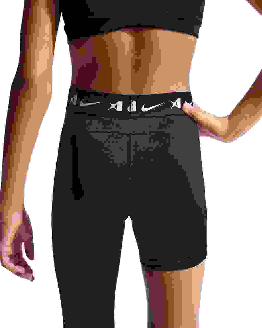 A'ja Wilson A'symmetric Mid-Rise Single-Leg Big Girls' Black Basketball Leggings